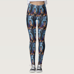 Bernese Mountain Dog Whimsical Halloween Malerei Leggings