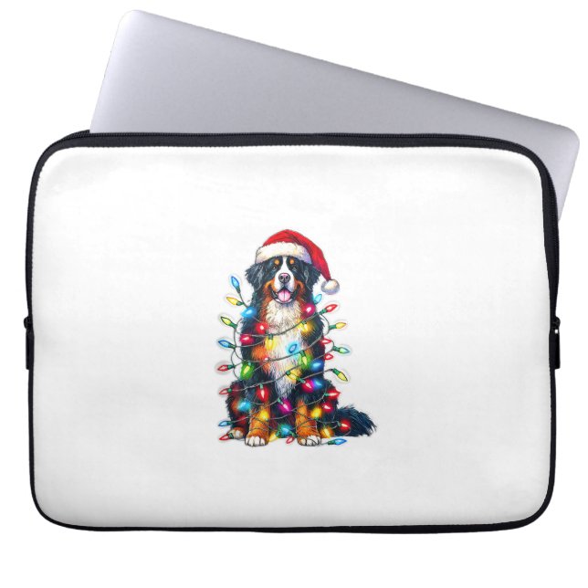 Bernese Mountain Dog x Christmas Lights Laptopschutzhülle (Vorderseite)
