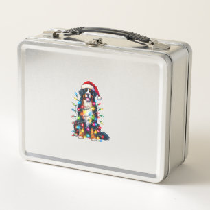 Bernese Mountain Dog x Christmas Lights Metall Brotdose
