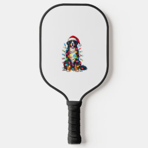 Bernese Mountain Dog x Christmas Lights Pickleball Schläger
