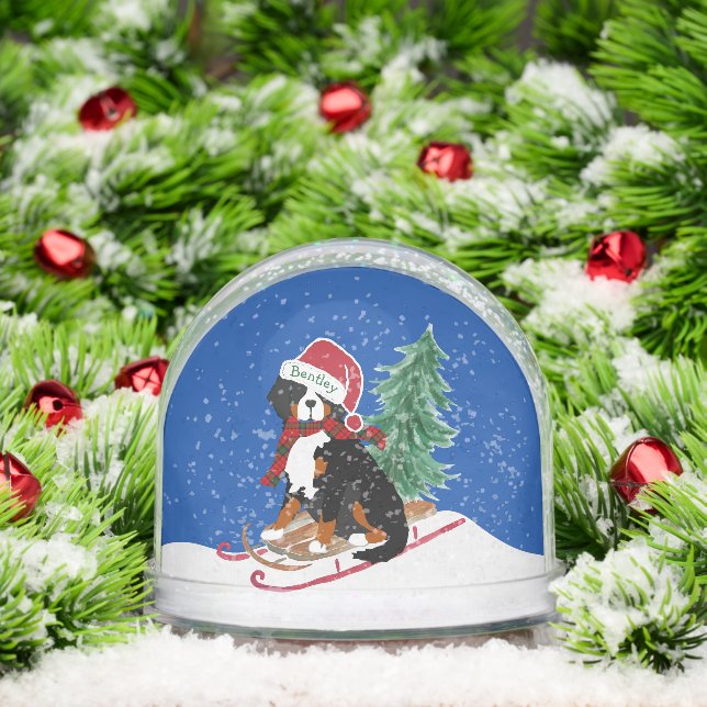 Bernese Mountain Dog Xmas Sled Schneekugeln (Weihnachten)