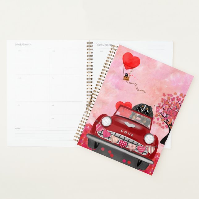 Bernese Mountain Driving Car with Hearts Valentine Planer (Anzeige)