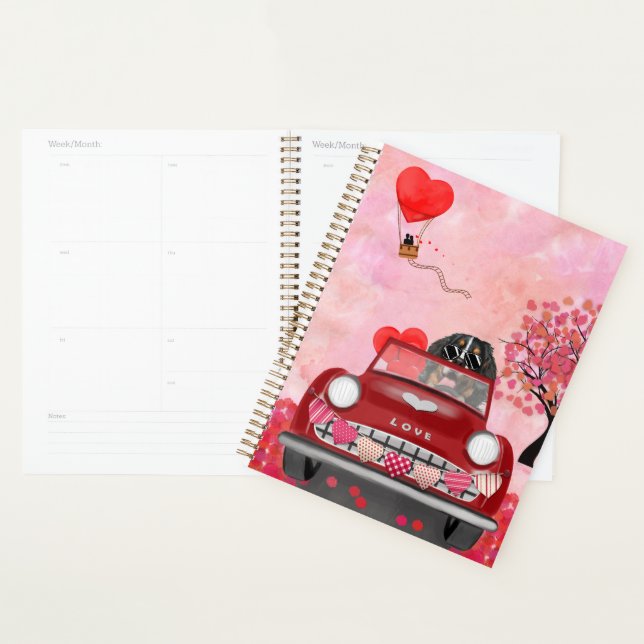 Bernese Mountain Driving Car with Hearts Valentine Planer (Anzeige)