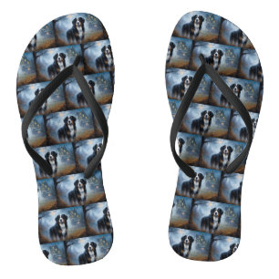 Bernese Mountain Halloween Beängstigend Flip Flops