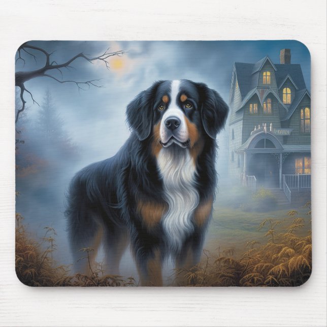Bernese Mountain Halloween Beängstigend Mousepad (Vorne)
