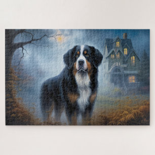 Bernese Mountain Halloween Beängstigend Puzzle
