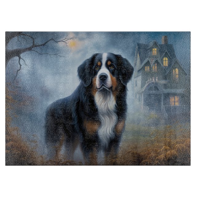 Bernese Mountain Halloween Beängstigend Schneidebrett (Vorderseite)