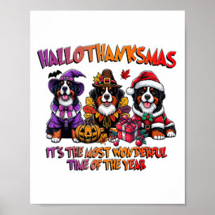 Bernese Mountain Halloween Erntedank Weihnachten Poster