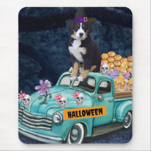 Bernese Mountain Halloween Truck Beängstigende Nac Mousepad