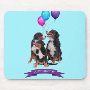 Bernese Mountain Hogs Happy Birthday Mousepad