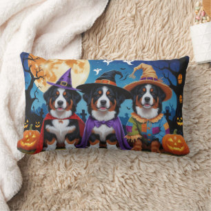 Bernese Mountain Hogs Pumpkin Halloween Funny Lendenkissen