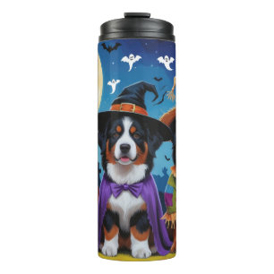Bernese Mountain Hogs Pumpkin Halloween Funny Thermosbecher