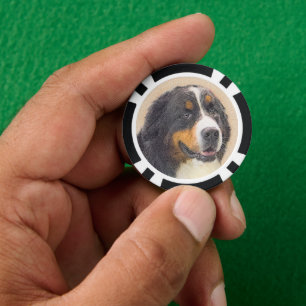 Bernese Mountain Hund 2 Gemälde - Original Hunde K Pokerchips