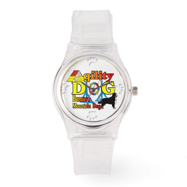Bernese Mountain Hund Agility Geschenke Armbanduhr (Vorderseite)