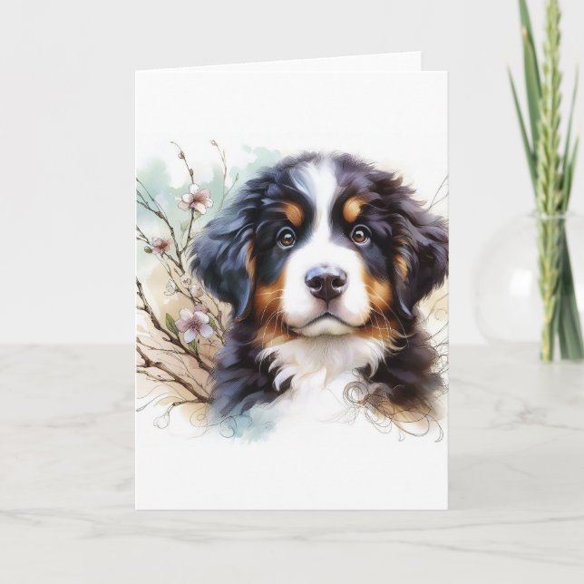 Bernese Mountain Hund AI Welppy Karte (Vorderseite)