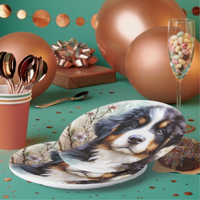 Bernese Mountain Hund AI Welppy Pappteller (Multi)