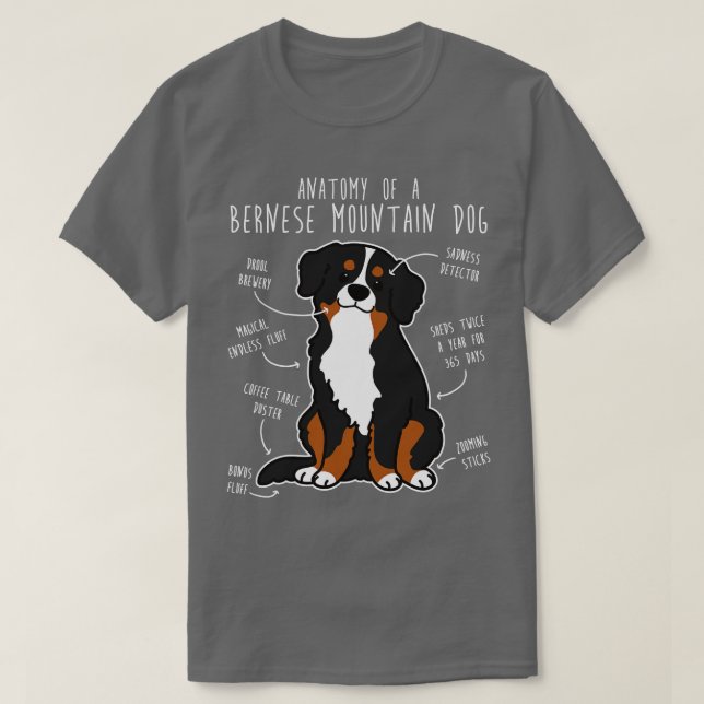 Bernese Mountain Hund Anatomie 1 T-Shirt (Design vorne)