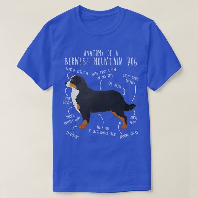 Bernese Mountain Hund Anatomie 2 T-Shirt (Design vorne)