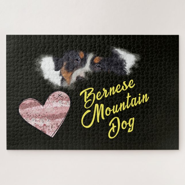 Bernese Mountain Hund Eyes Solid Color 1000 Stück Puzzle (Horizontal)