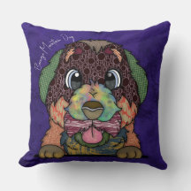 Bernese Mountain Hund handgemalt Throw Kissen