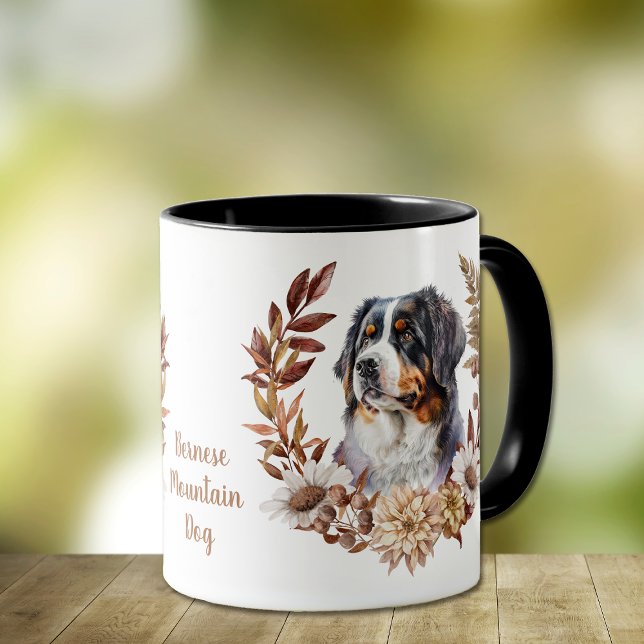 Bernese Mountain Hund Herbstkranz Tasse (Von Creator hochgeladen)