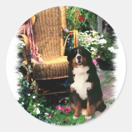 Bernese Mountain Hund Kunstgifte Runder Aufkleber