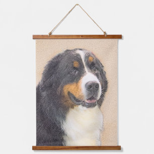 Bernese Mountain Hund Malerei - Niedlich Original Wandteppich Mit Holzrahmen