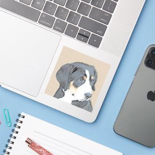 Bernese Mountain Hund Malerei - Original Hunde Kun Aufkleber