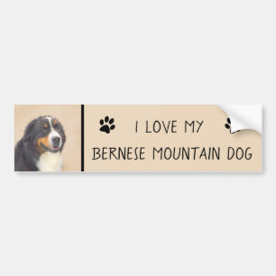 Bernese Mountain Hund Malerei - Original Hunde Kun Autoaufkleber