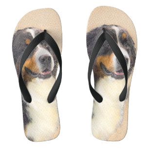 Bernese Mountain Hund Malerei - Original Hunde Kun Flip Flops