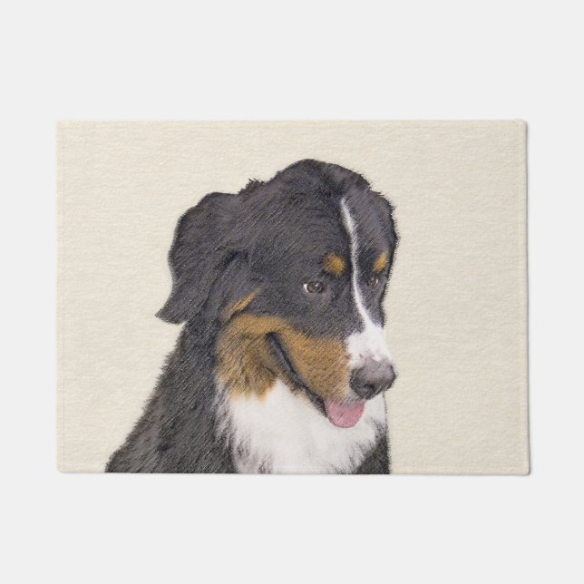 Bernese Mountain Hund Malerei - Original Hunde Kun Fußmatte (Vorderseite)