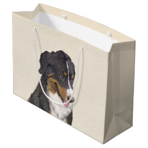 Bernese Mountain Hund Malerei - Original Hunde Kun Große Geschenktüte