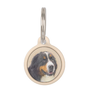 Bernese Mountain Hund Malerei - Original Hunde Kun Haustiermarke
