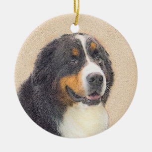 Bernese Mountain Hund Malerei - Original Hunde Kun Keramik Ornament