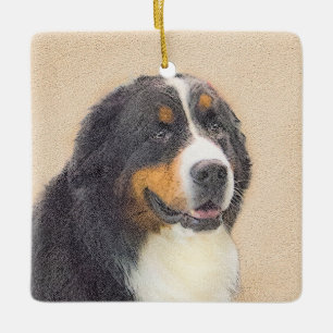Bernese Mountain Hund Malerei - Original Hunde Kun Keramikornament