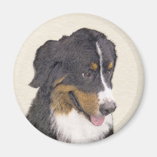 Bernese Mountain Hund Malerei - Original Hunde Kun Magnet