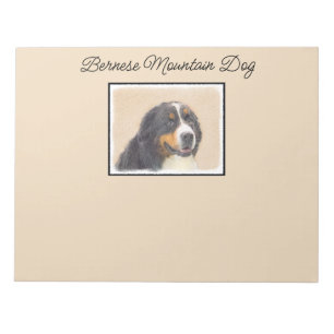 Bernese Mountain Hund Malerei - Original Hunde Kun Notizblock