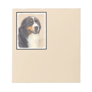 Bernese Mountain Hund Malerei - Original Hunde Kun Notizblock