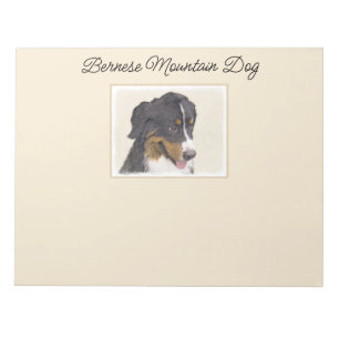Bernese Mountain Hund Malerei - Original Hunde Kun Notizblock