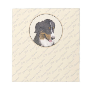 Bernese Mountain Hund Malerei - Original Hunde Kun Notizblock