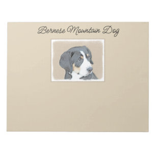 Bernese Mountain Hund Malerei - Original Hunde Kun Notizblock
