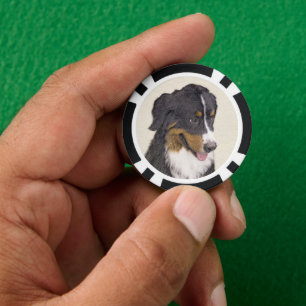 Bernese Mountain Hund Malerei - Original Hunde Kun Pokerchips