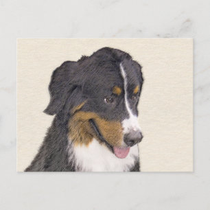 Bernese Mountain Hund Malerei - Original Hunde Kun Postkarte