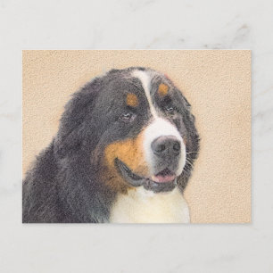 Bernese Mountain Hund Malerei - Original Hunde Kun Postkarte