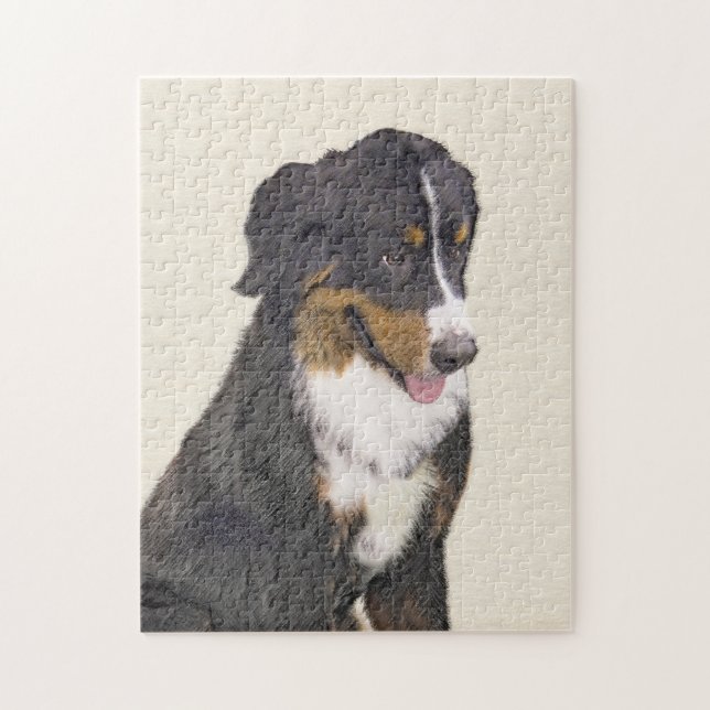 Bernese Mountain Hund Malerei - Original Hunde Kun Puzzle (Vertikal)