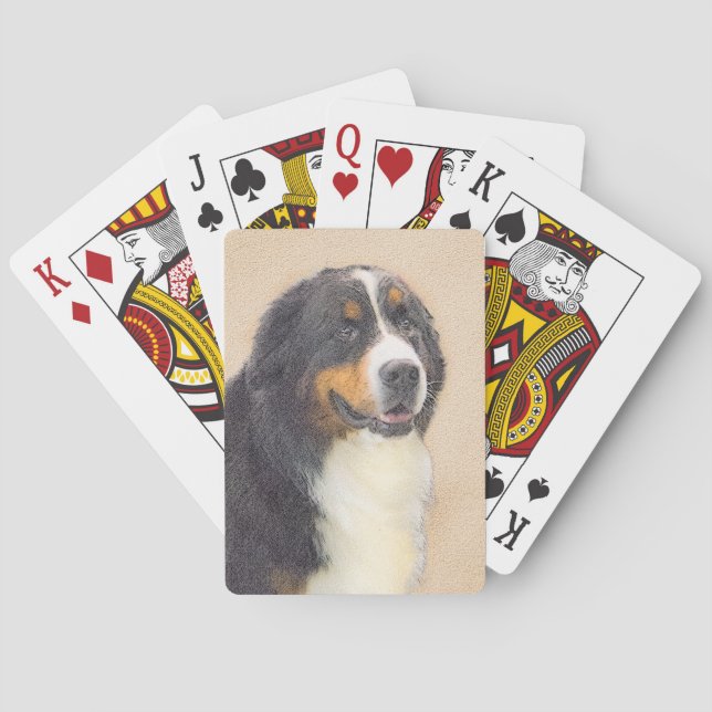 Bernese Mountain Hund Malerei - Original Hunde Kun Spielkarten (Rückseite)