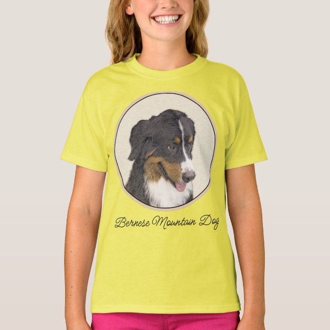 Bernese Mountain Hund Malerei - Original Hunde Kun T-Shirt (Vorderseite)