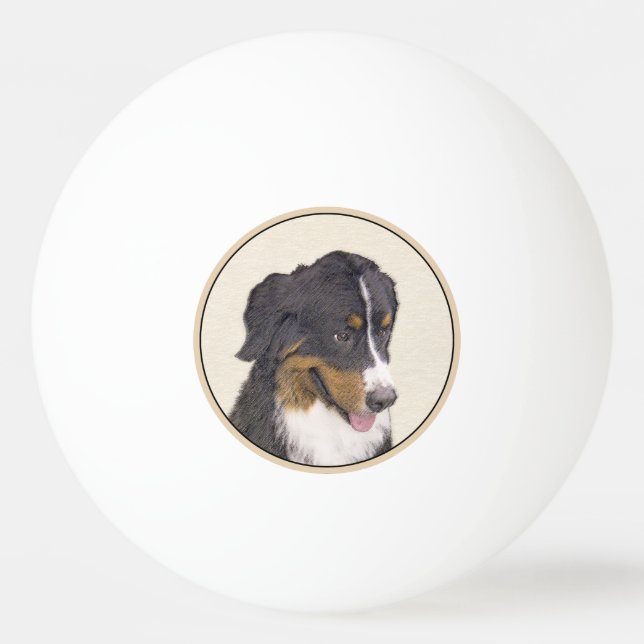 Bernese Mountain Hund Malerei - Original Hunde Kun Tischtennisball (Vorderseite)