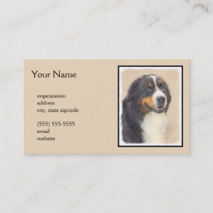 Bernese Mountain Hund Malerei - Original Hunde Kun Visitenkarte