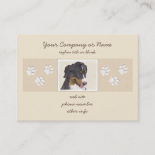 Bernese Mountain Hund Malerei - Original Hunde Kun Visitenkarte